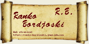 Ranko Borđoški vizit kartica